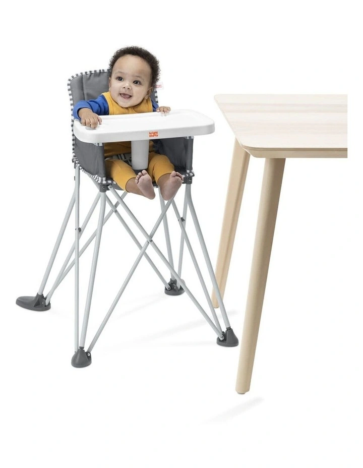 Bright Starts Pop 'N Dine Portable On-The-Go Toddler High Chair Grey 6m image 5