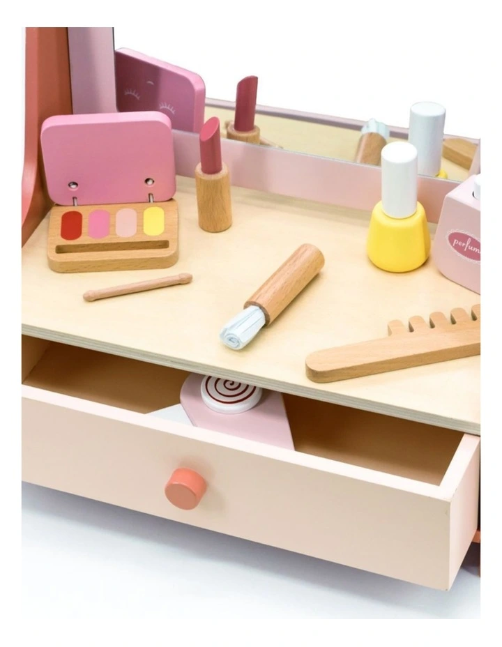 New Classic Toys Wooden Vanity Table Pretend Play Kids Children Toy 3y  image 3