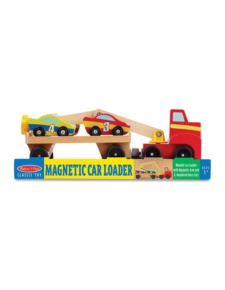 Melissa & Doug Magnetic Car Loader Wooden Childrens Toy Multi-Colour 3y image 1