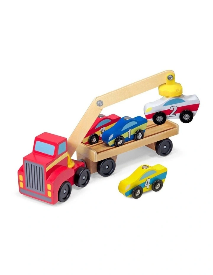 Melissa & Doug Magnetic Car Loader Wooden Childrens Toy Multi-Colour 3y image 2