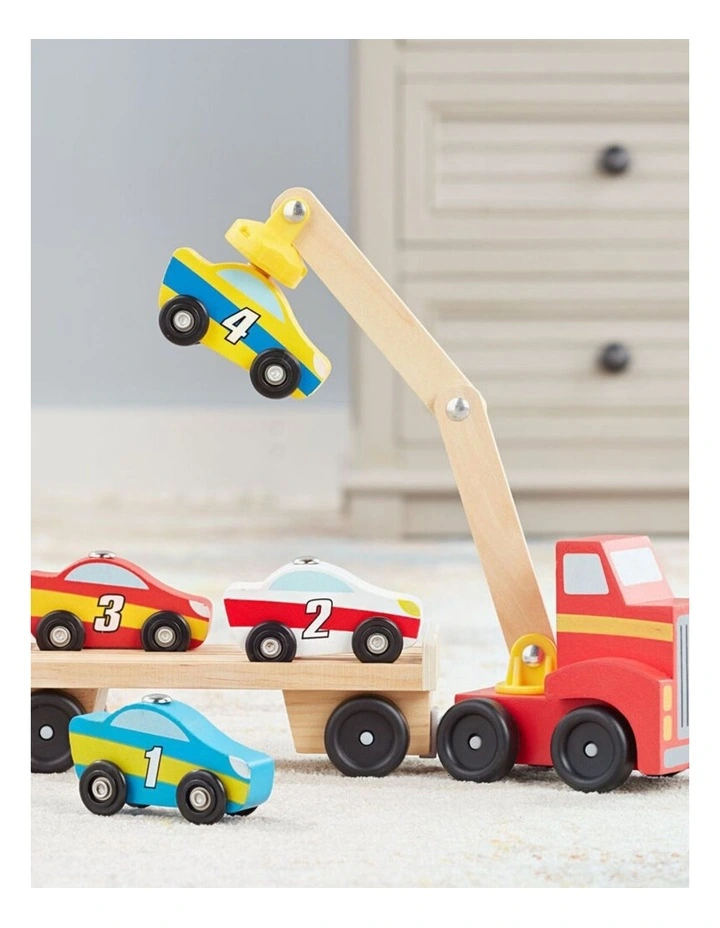Melissa & Doug Magnetic Car Loader Wooden Childrens Toy Multi-Colour 3y image 3