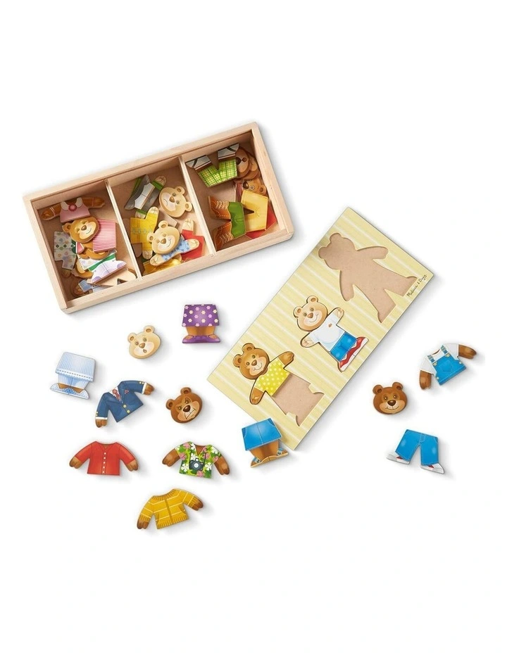 45pc Melissa & Doug Wooden Bear Family Dress Up Kids Toy Mix and Match Game image 2