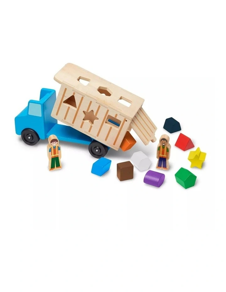 Melissa & Doug Shape-Sorting Dump Truck Wooden Kids Toy 2y image 2