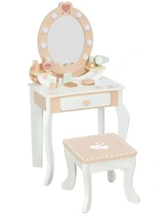 Tooky Toy Dressing Table Light Up Mirror Playset With Accessories Kids 3y 