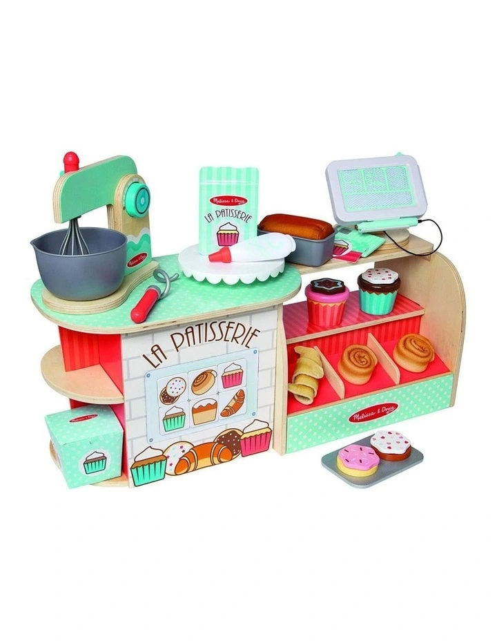 Melissa & Doug La Patisserie Bake Shop Wooden Bakery Play Set Kids 3y image 1