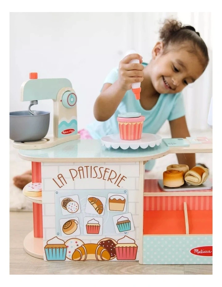 Melissa & Doug La Patisserie Bake Shop Wooden Bakery Play Set Kids 3y image 2