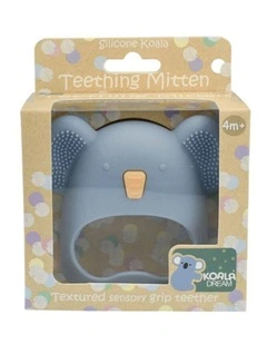 Koala Dream Silicone Tactile Soothing Baby Gums Teething Mitten Blue 4m 