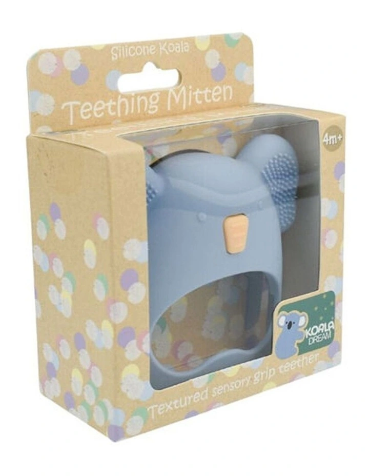 Koala Dream Silicone Tactile Soothing Baby Gums Teething Mitten Blue 4m image 5