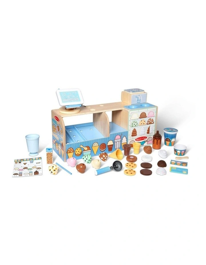 Melissa & Doug Cool Scoops Ice Creamery Pretend Play Kids Toy Set 3y image 1