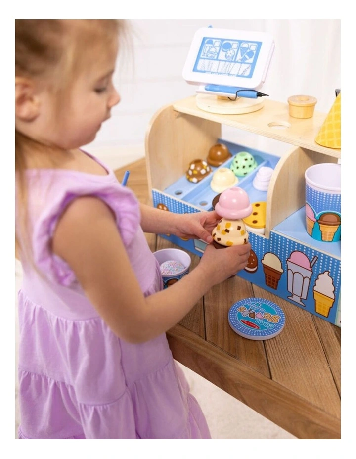 Melissa & Doug Cool Scoops Ice Creamery Pretend Play Kids Toy Set 3y image 3