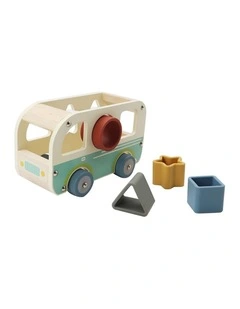 Kaper Kidz EcoShape Wheelie Van Wooden Shape Sorter Kids Toy 12m 