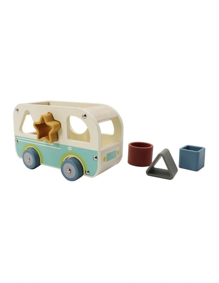 Kaper Kidz EcoShape Wheelie Van Wooden Shape Sorter Kids Toy 12m image 2
