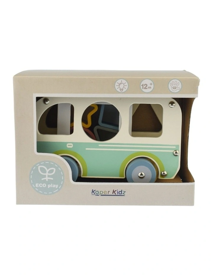Kaper Kidz EcoShape Wheelie Van Wooden Shape Sorter Kids Toy 12m image 4
