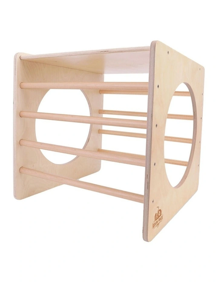 Kinderfeets Wooden Pikler Cube Kids Climbing Activity Play Natural 60cm 12m image 1