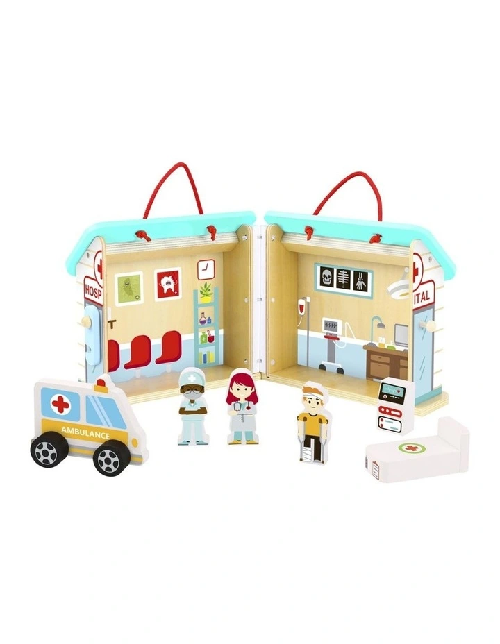Tooky Toy Hospital Playset with Carry Box Kids Toy 3y image 1