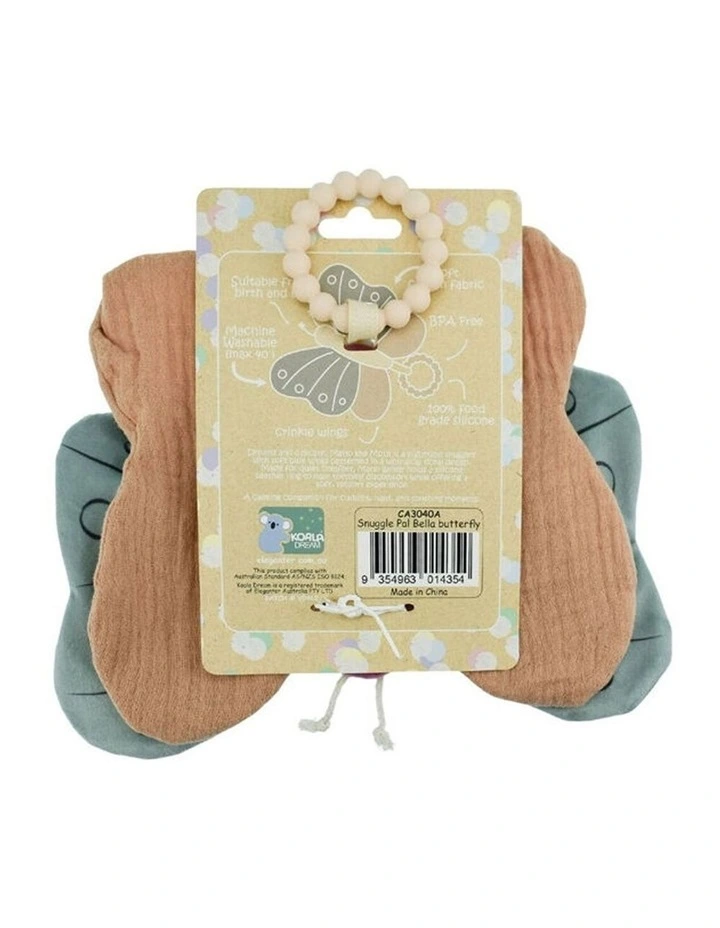 Koala Dream Snuggle Pal Bella Butterfly With Silicone Teething Ring Green 0 image 6