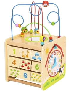 Tooky Toy Wooden Farm Activity Play Cube With Learning Toys For Toddlers 18
