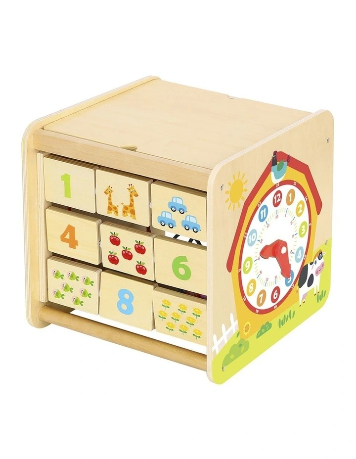 Tooky Toy Wooden Farm Activity Play Cube With Learning Toys For Toddlers 18 image 2