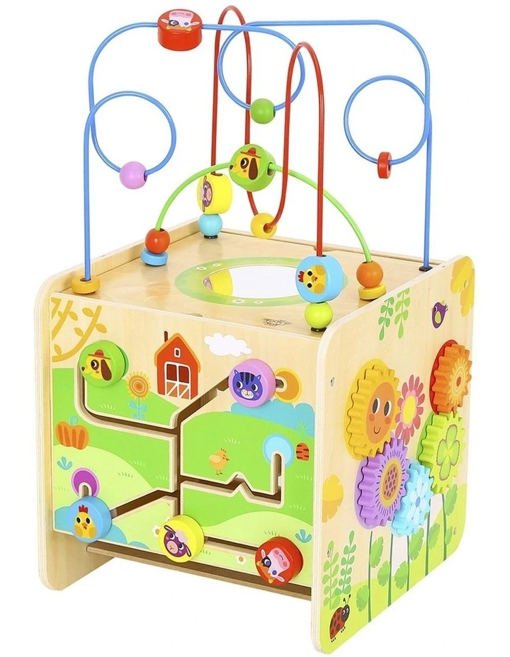 Tooky Toy Wooden Farm Activity Play Cube With Learning Toys For Toddlers 18 image 3