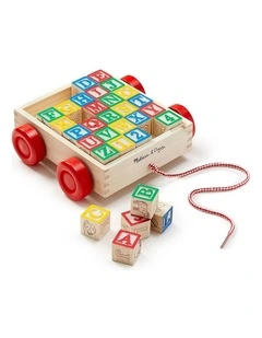Melissa & Doug Classic ABC Block Cart Wooden Educational Toy Kids 2y 