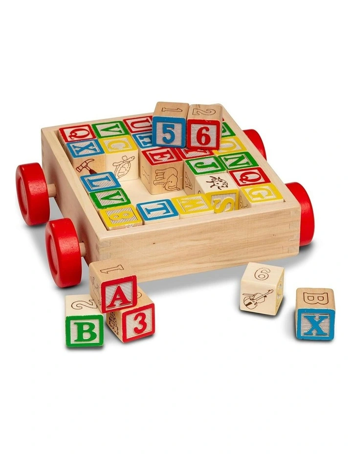 Melissa & Doug Classic ABC Block Cart Wooden Educational Toy Kids 2y image 3