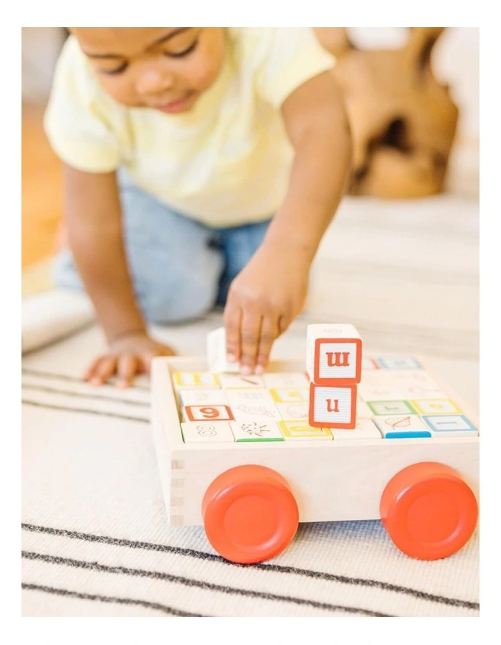 Melissa & Doug Classic ABC Block Cart Wooden Educational Toy Kids 2y image 4