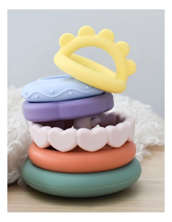 Koala Dream Silicone Sensory Rainbow Stacking Teether Baby 0m image 3