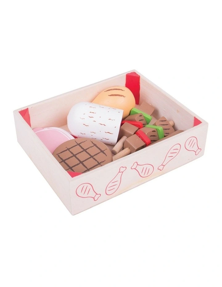 Bigjigs Toys Wooden Butchers Crate Kids Pretend Play Toy 18m  Multicoloured image 1