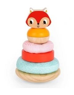 Tooky Toy Fox Stacking Tower Wooden Kids Toy Educational Game 12m 