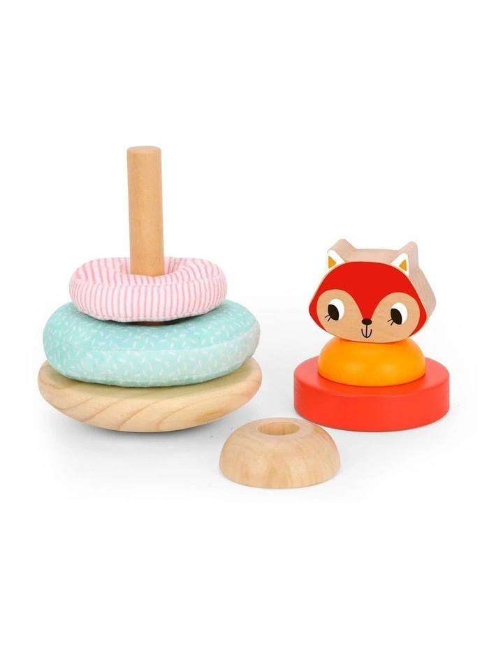 Tooky Toy Fox Stacking Tower Wooden Kids Toy Educational Game 12m image 2