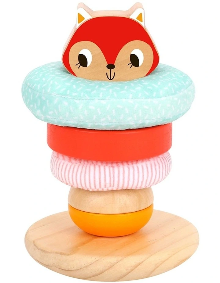 Tooky Toy Fox Stacking Tower Wooden Kids Toy Educational Game 12m image 3