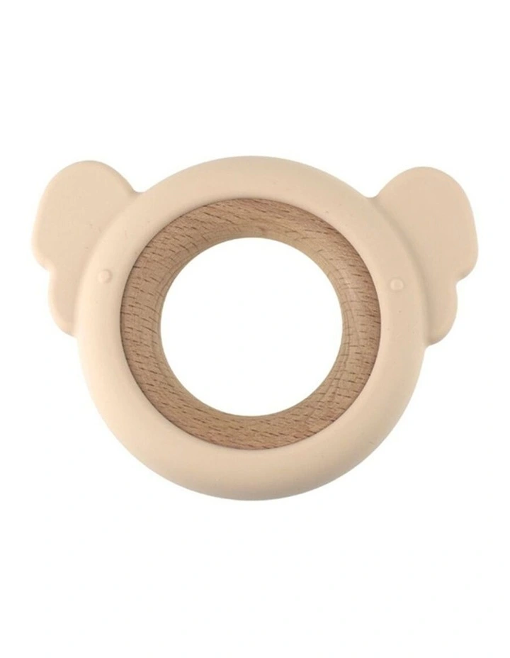 Koala Dream Silicone Wooden Koala Baby Toddler Chew Teether Pink 4M image 1