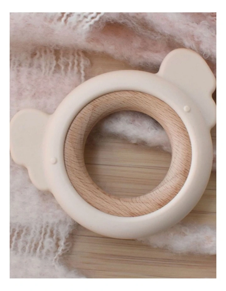 Koala Dream Silicone Wooden Koala Baby Toddler Chew Teether Pink 4M image 3