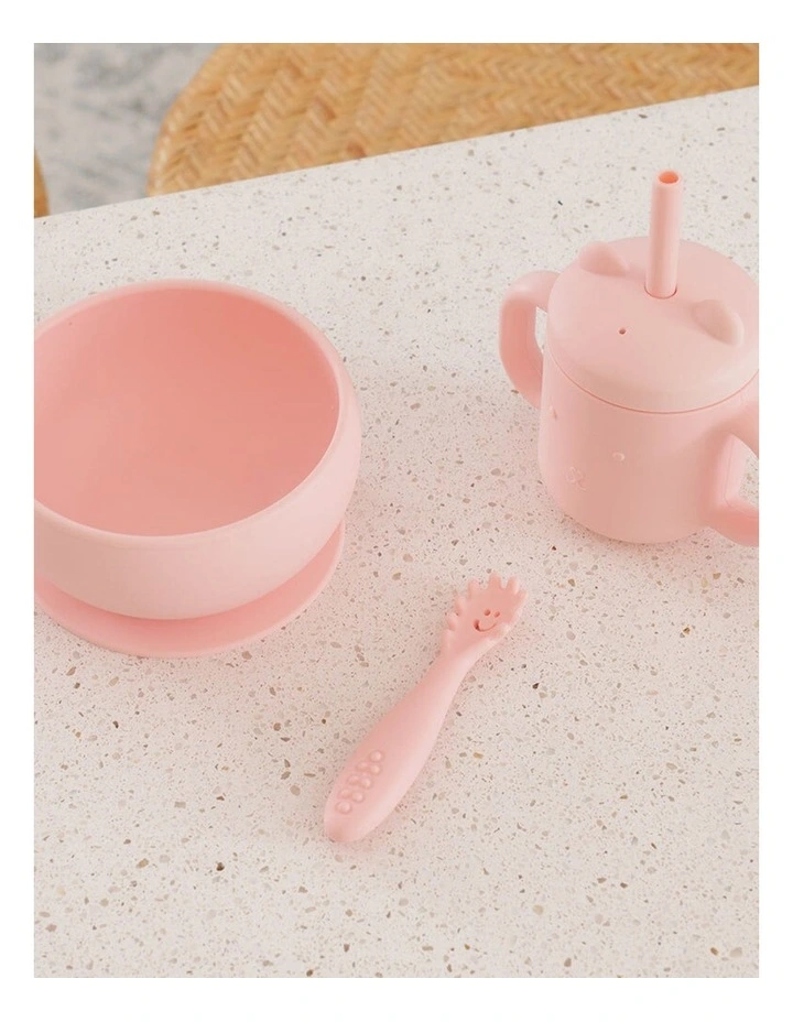 3pc Annabel Trends Silicone Baby Feeding Cutlery Set Dishwasher Safe Sunset image 6
