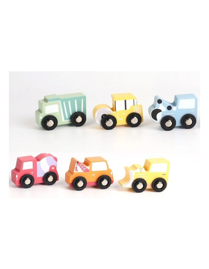 Kaper Kidz Wooden Little Constructors Vehicle Toy Set 6pc 18m image 2