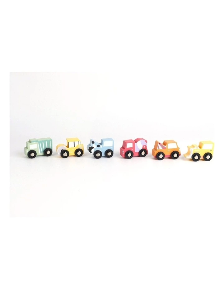 Kaper Kidz Wooden Little Constructors Vehicle Toy Set 6pc 18m image 3