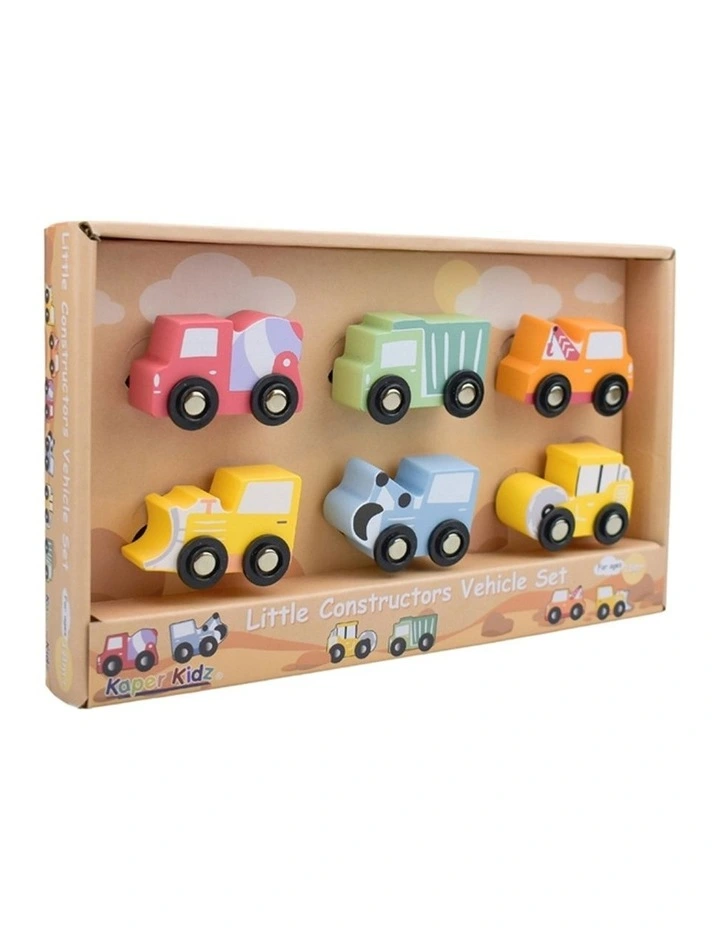 Kaper Kidz Wooden Little Constructors Vehicle Toy Set 6pc 18m image 5