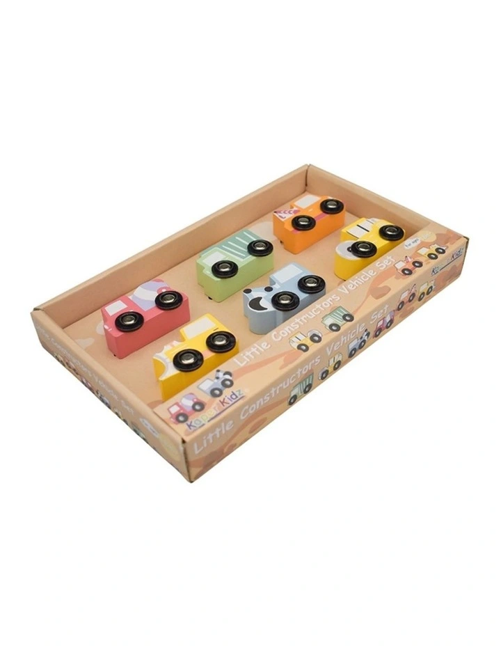 Kaper Kidz Wooden Little Constructors Vehicle Toy Set 6pc 18m image 6