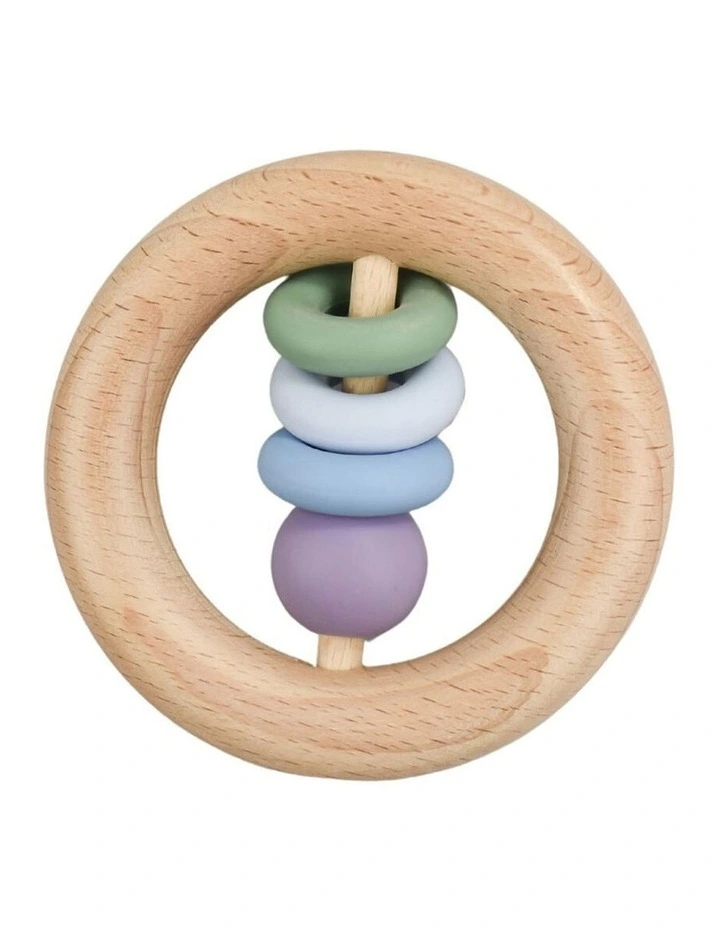 Koala Dream Silicone And Wooden Teether Ring Green 4M  Baby Teething Toy image 1