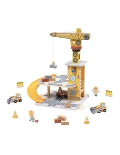 Tooky Toy Port Crane Set With Trucks And Figures Educational Construction 3