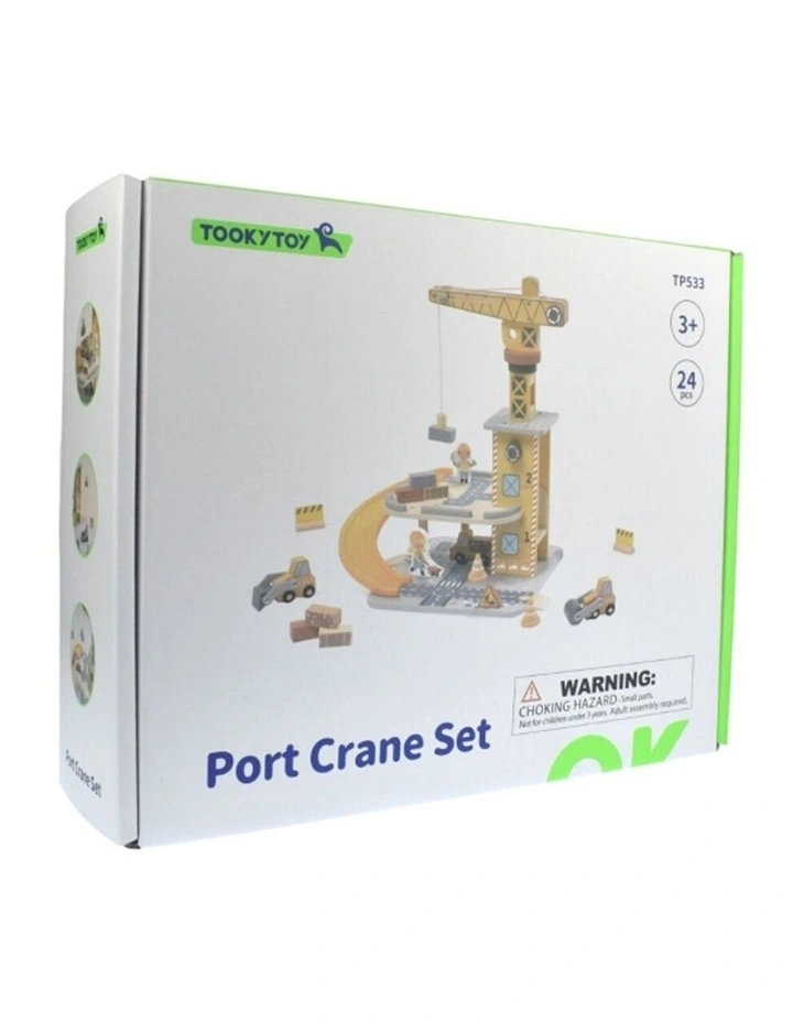 Tooky Toy Port Crane Set With Trucks And Figures Educational Construction 3 image 6