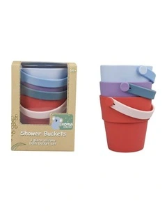 3pc Koala Dream Silicone Shower Buckets Set Purple Bath Toy 6m 