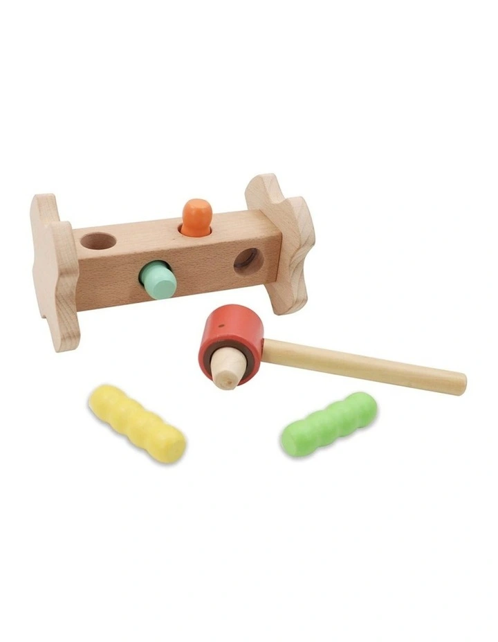 Kaper Kidz EcoPecker Hammer Bench Kids Wooden Toy 12m image 1