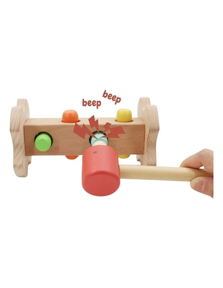 Kaper Kidz EcoPecker Hammer Bench Kids Wooden Toy 12m image 3
