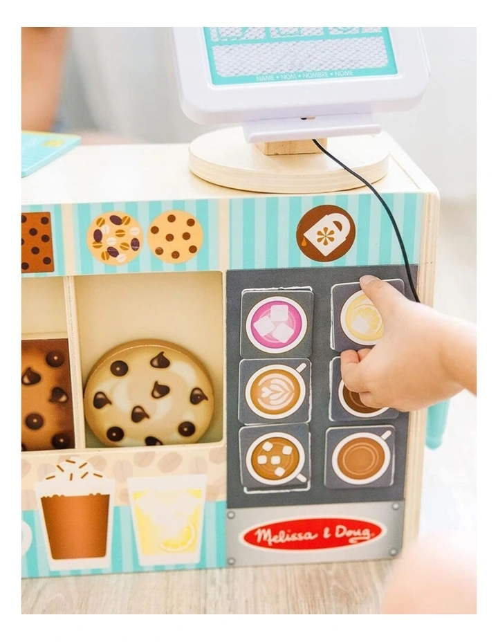 Melissa and Doug Caf Barista Coffee Shop Pretend Play Kids Toy Set 3y image 2