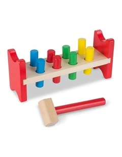 Melissa & Doug Deluxe Pound-A-Peg Bench Wooden Toy Multi-Colour Kids 2y