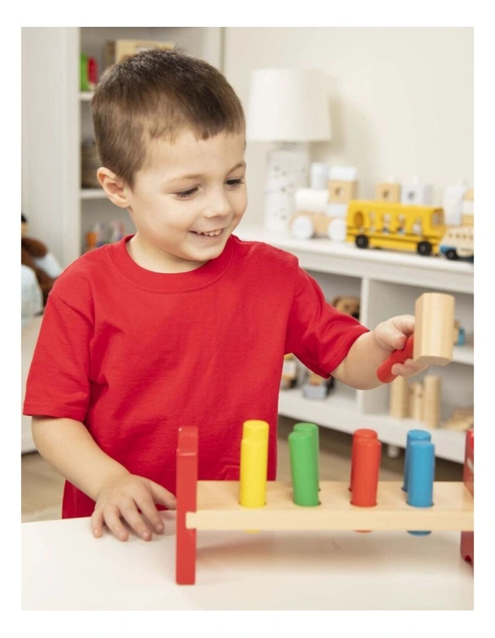 Melissa & Doug Deluxe Pound-A-Peg Bench Wooden Toy Multi-Colour Kids 2y image 2