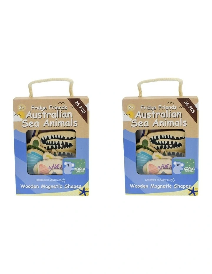 2x 25pc Koala Dream Fridge Friends Australian Sea Animals Wooden Magnets 2y image 1