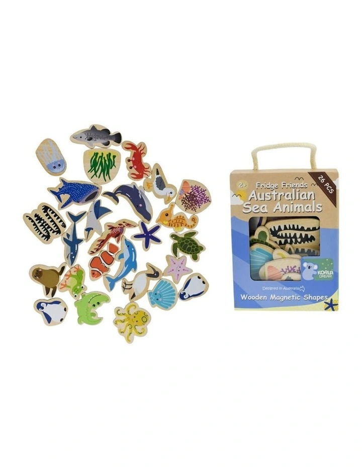 2x 25pc Koala Dream Fridge Friends Australian Sea Animals Wooden Magnets 2y image 2