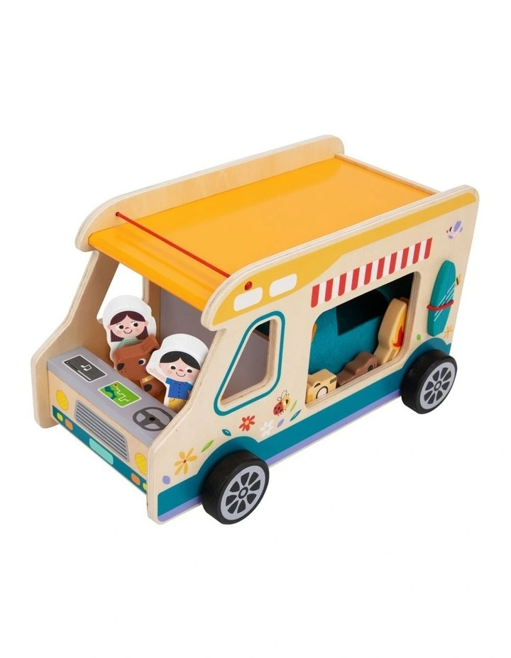 Tooky Toy Kids Camping RV Caravan Wooden Playset Pretend Play 3 Years Plus image 4